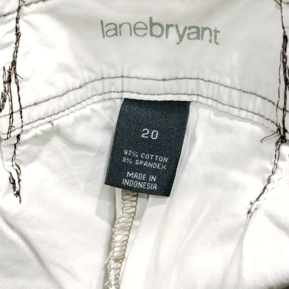 Lane Bryant Cream Cargo Skort Utility Pockets Mini Skirt Plus Size 20 Summer